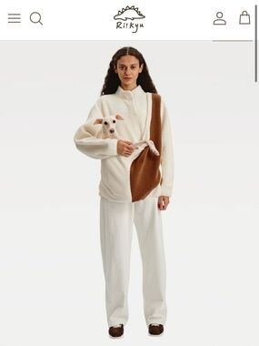 Two-Tone Cream and Brown Cozy Sweater